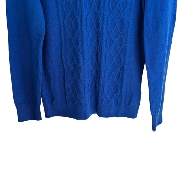 Talbots Lambswool Blend Cable Knit Sweater Preppy Old Money Quiet Luxury Large - Picture 6 of 13